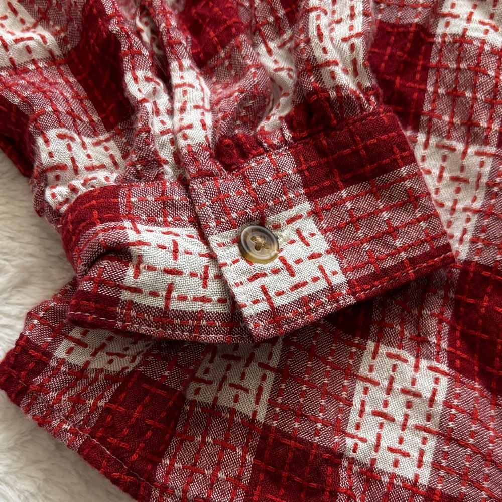 Beautiful Wonderly Red and White Plaid Women’s Shirt. Great for a Western Theme - Picture 3 of 8